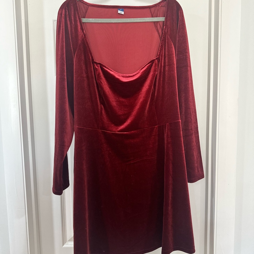 Elegant Red Velvet Dress